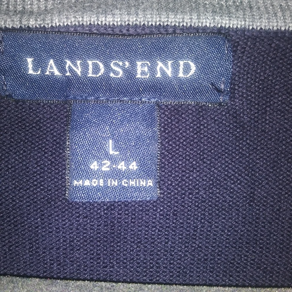 Lands End| Blue V-neck Sweater Sz L